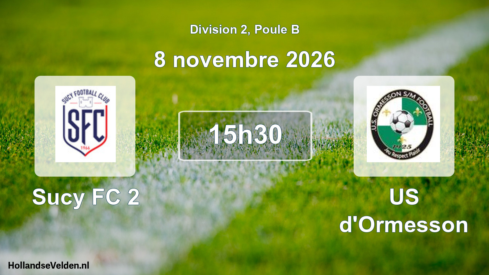 Scheduled Match: Sucy FC 2 - US d'Ormesson (8 November 2026)