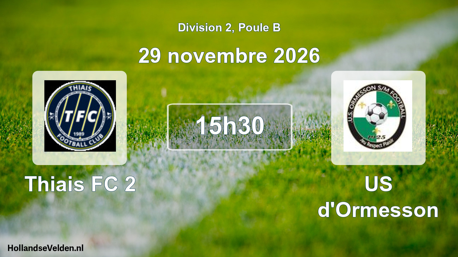 Scheduled Match: Thiais FC 2 - US d'Ormesson (29 November 2026)