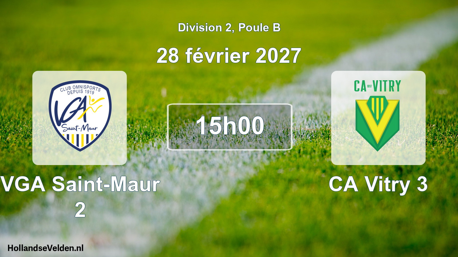 Scheduled Match: VGA Saint-Maur 2 - CA Vitry 3 (28 February 2027)