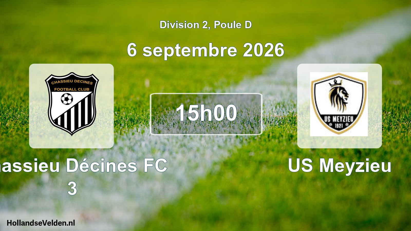 Match programmé: Chassieu Décines FC 3 - US Meyzieu (6 septembre 2026)