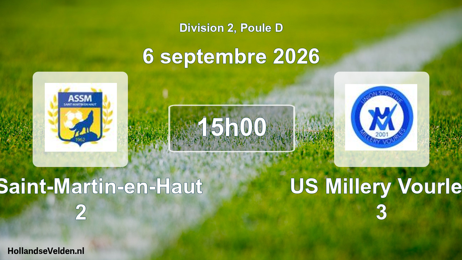 Scheduled Match: AS Saint-Martin-en-Haut 2 - US Millery Vourles 3 (6 September 2026)