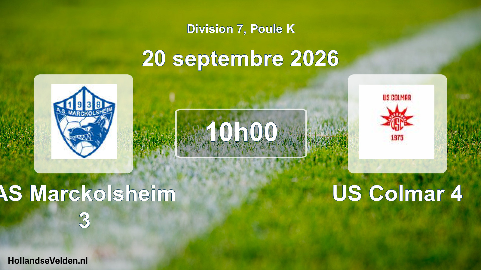 Scheduled Match: AS Marckolsheim 3 - US Colmar 4 (20 September 2026)