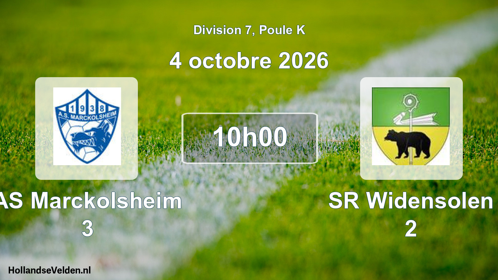 Scheduled Match: AS Marckolsheim 3 - SR Widensolen 2 (4 October 2026)