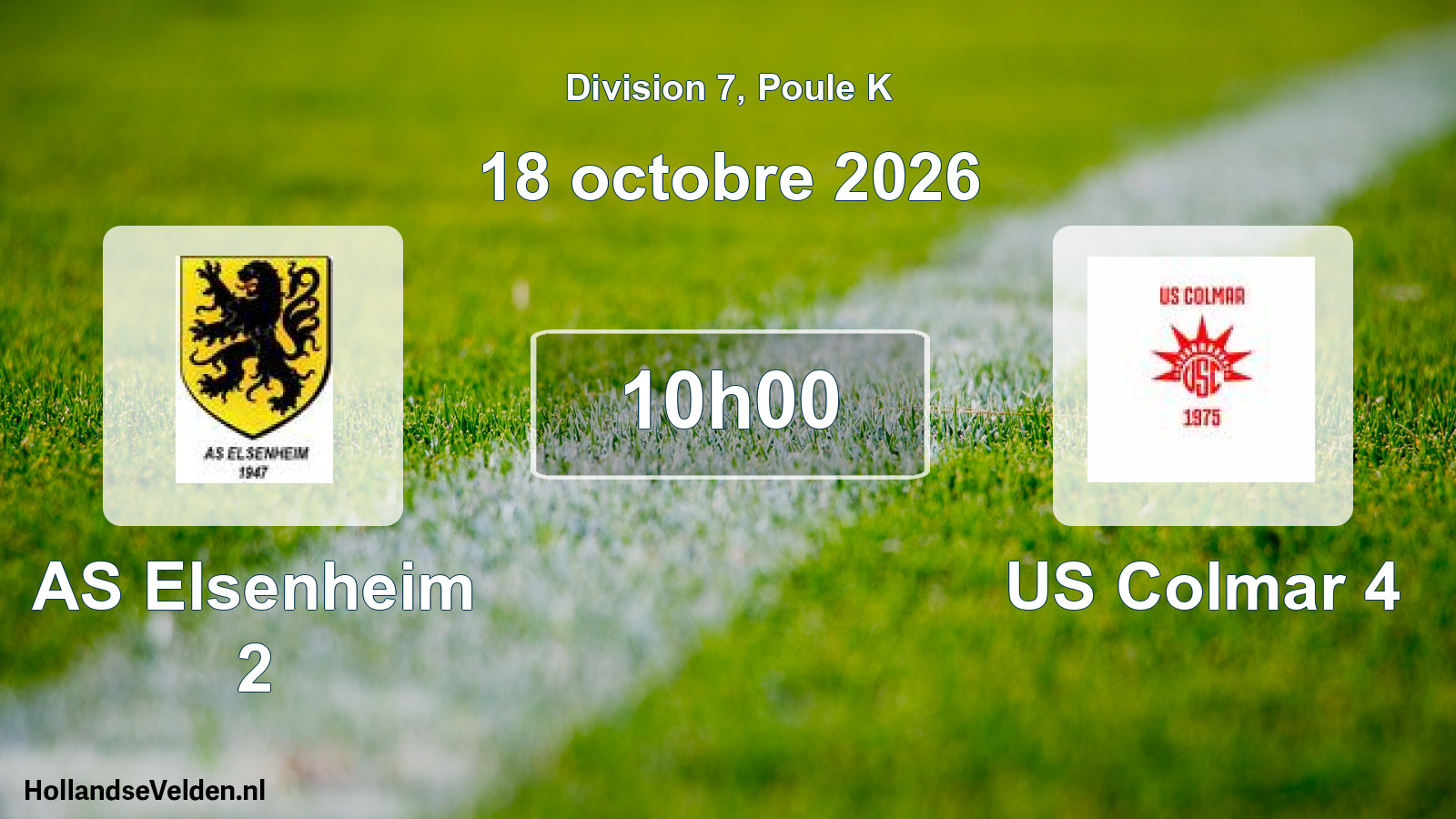 Scheduled Match: AS Elsenheim 2 - US Colmar 4 (18 October 2026)