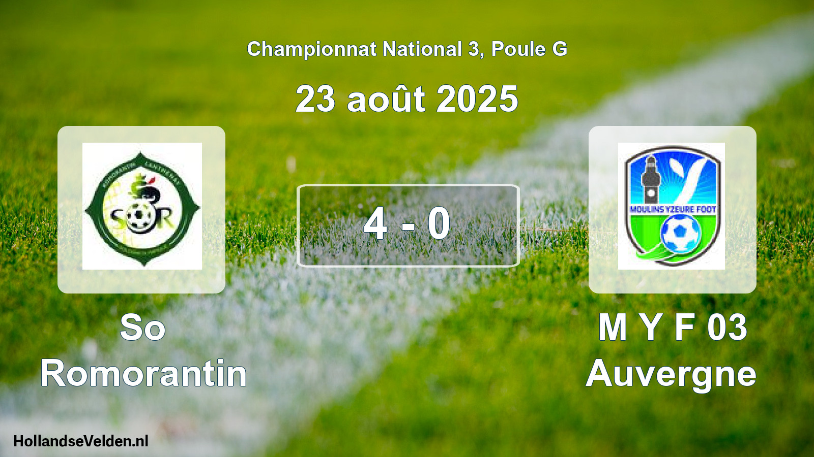 Gespeelde wedstrijd: So Romorantin - M Y F 03 Auvergne 4 - 0 (23 augustus 2025)