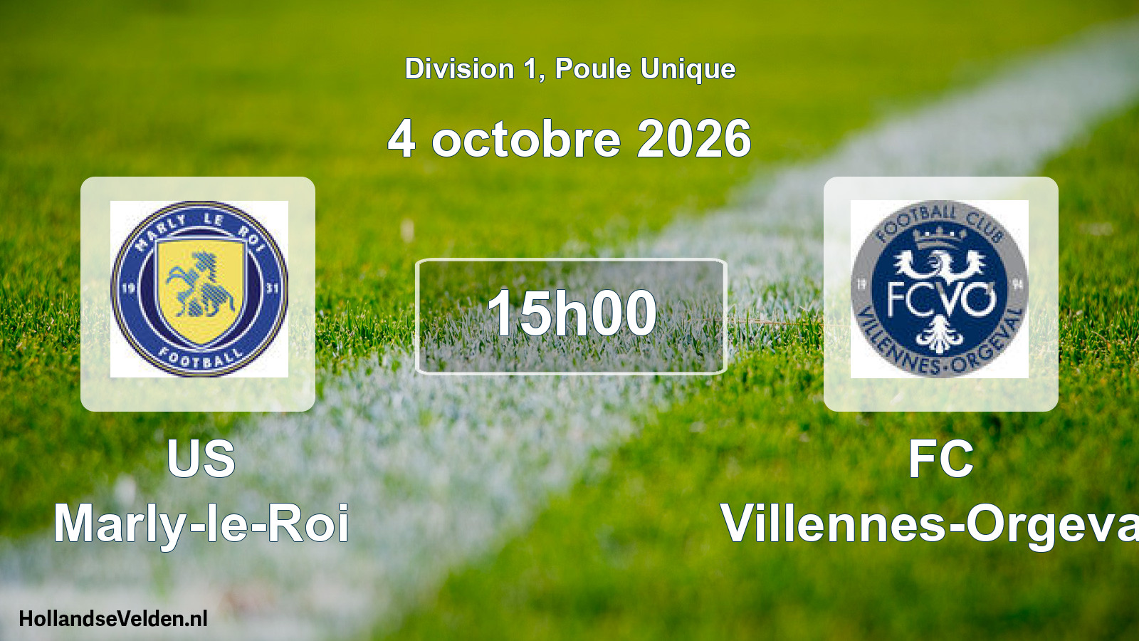 Match programmé: US Marly-le-Roi - FC Villennes-Orgeval (4 octobre 2026)