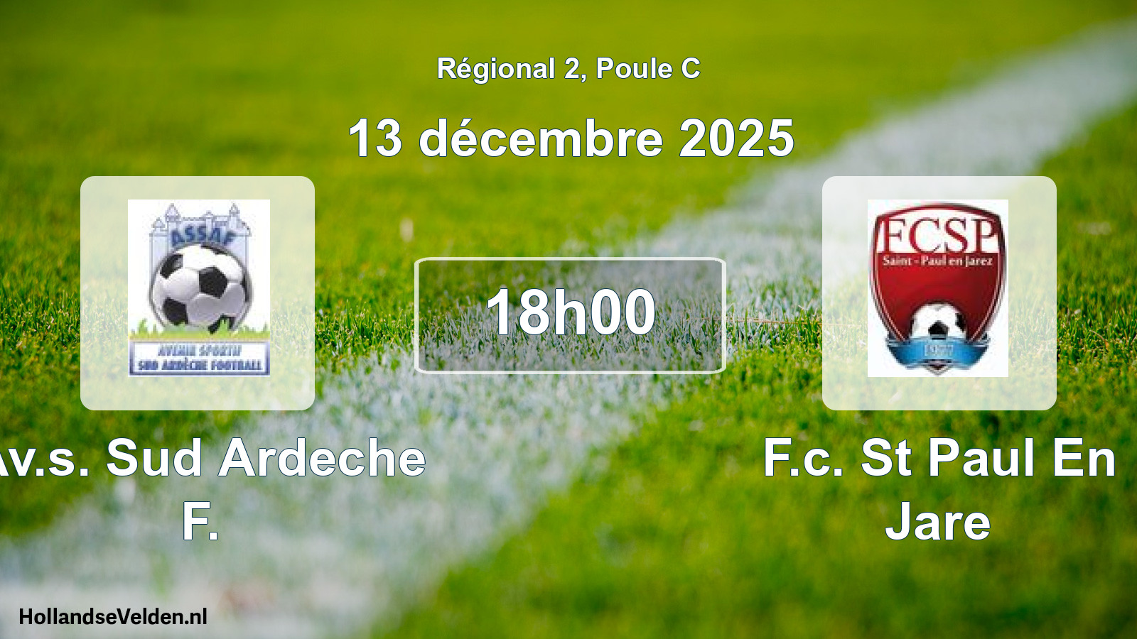 Scheduled Match: Av.s. Sud Ardeche F. - F.c. St Paul En Jare (13 December 2025)