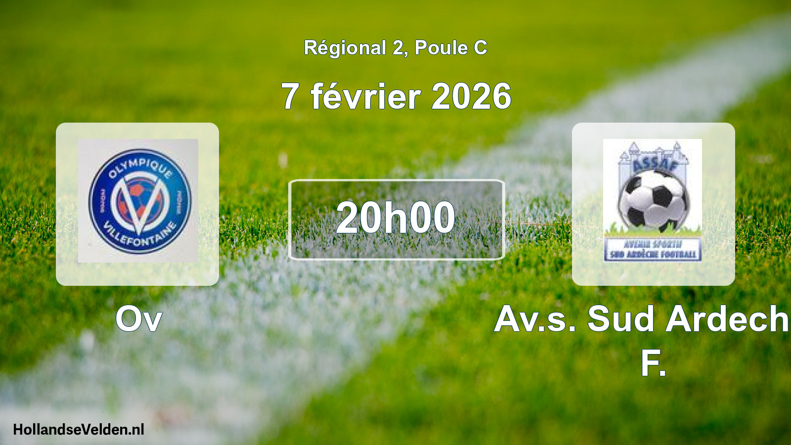 Geplande wedstrijd: Ov - Av.s. Sud Ardeche F. (7 février 2026)