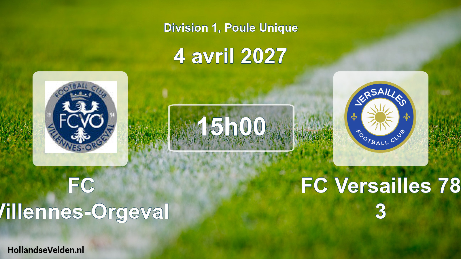 Scheduled Match: FC Villennes-Orgeval - FC Versailles 78 3 (4 April 2027)