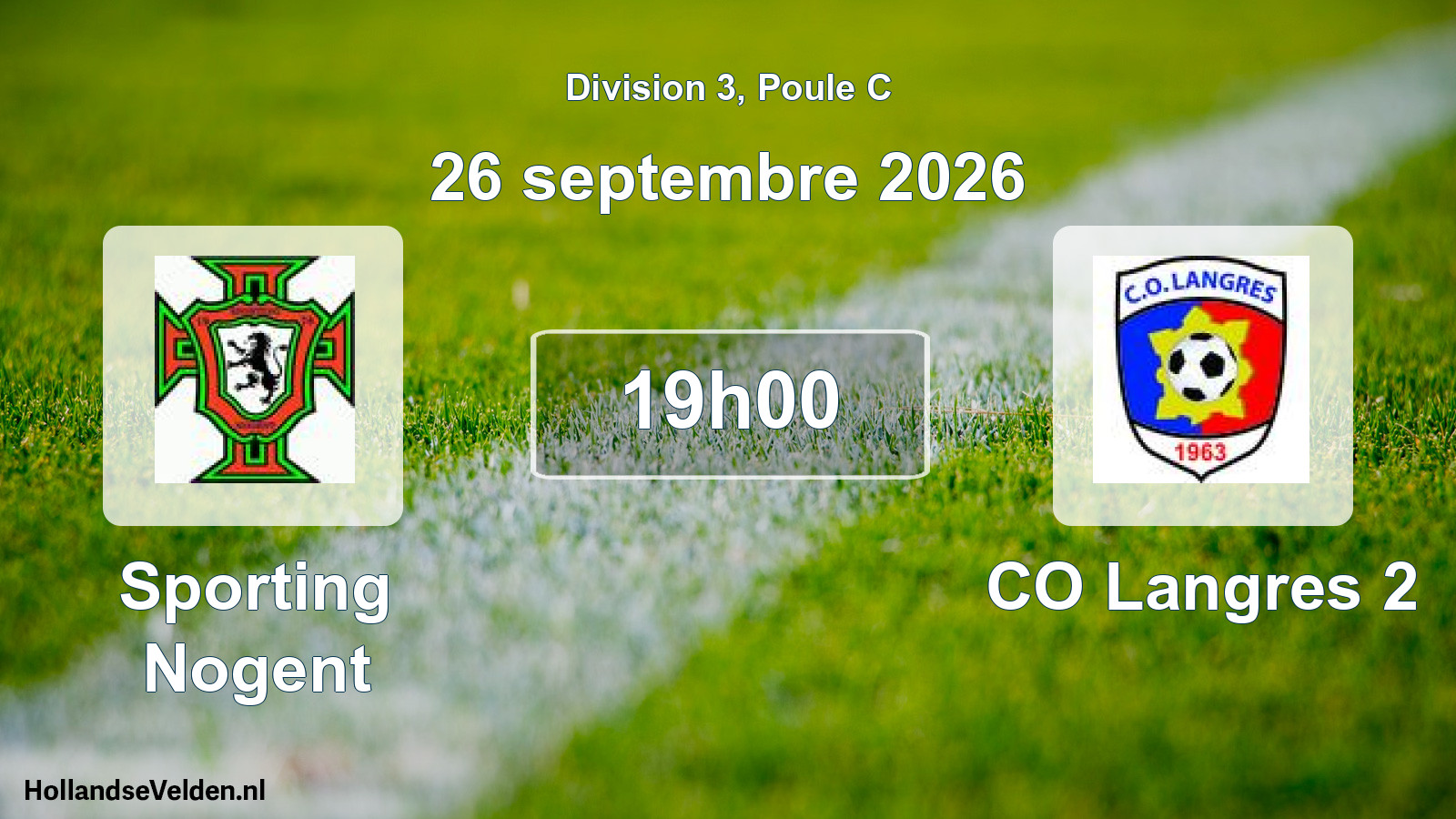 Scheduled Match: Sporting Nogent - CO Langres 2 (26 September 2026)