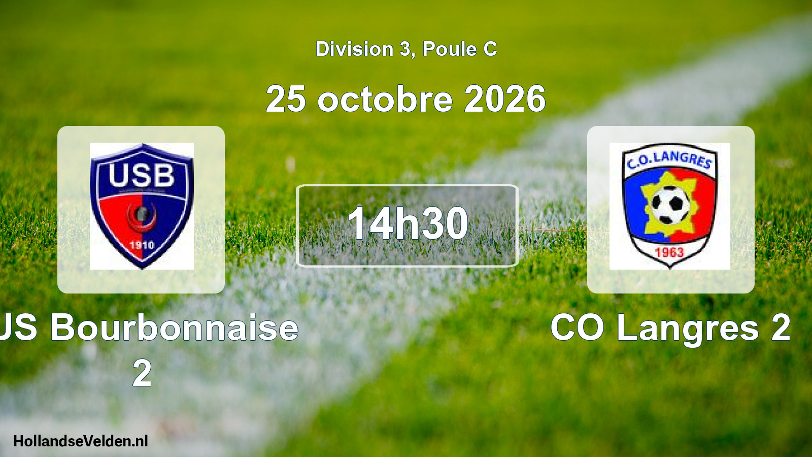 Scheduled Match: US Bourbonnaise 2 - CO Langres 2 (25 October 2026)