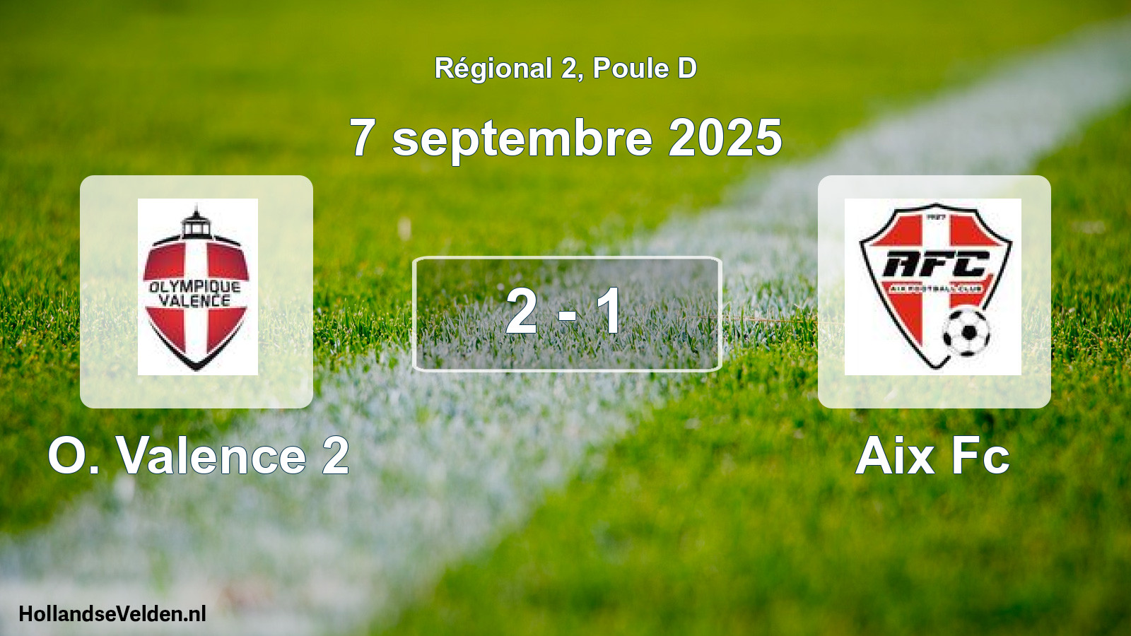 Gespeelde wedstrijd: O. Valence 2 - Aix Fc 2 - 1 (7 septembre 2025)