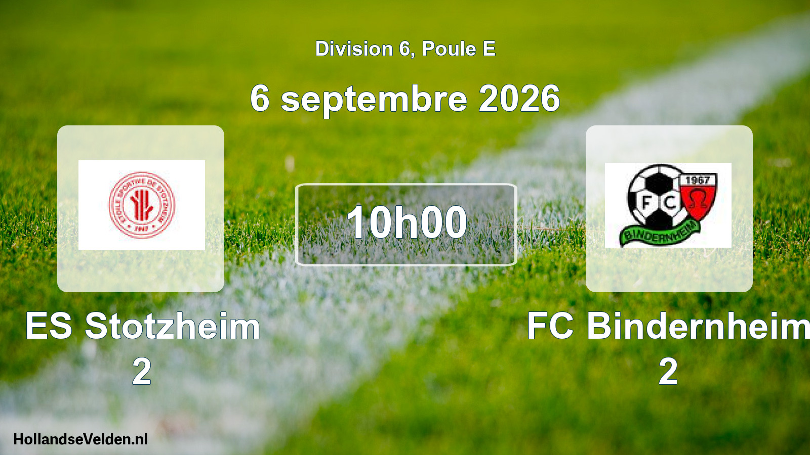 Scheduled Match: ES Stotzheim 2 - FC Bindernheim 2 (6 September 2026)