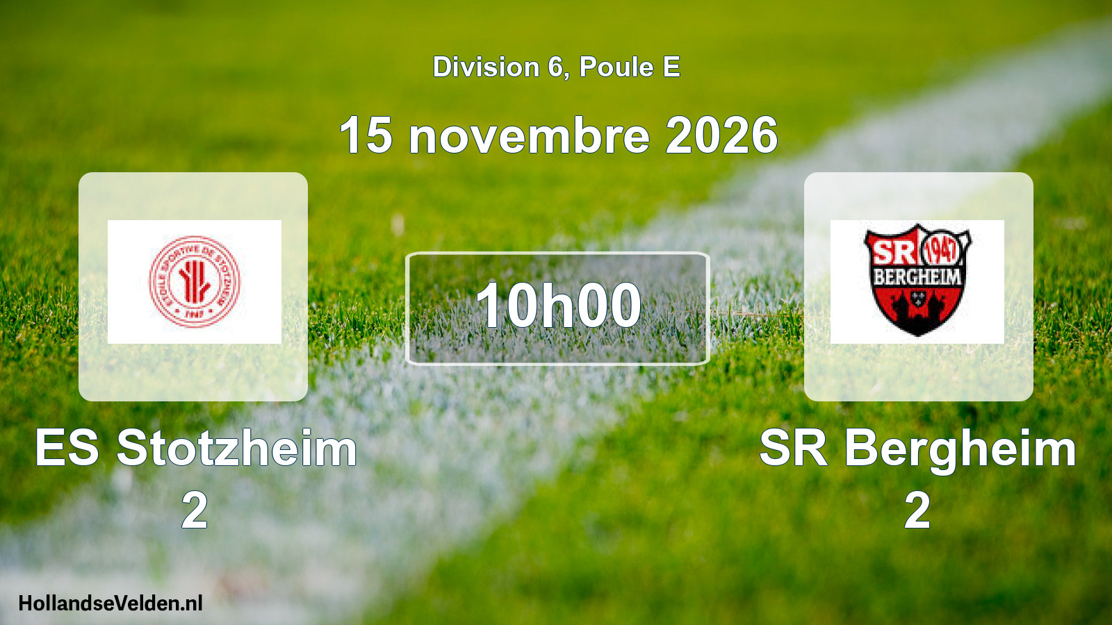 Geplande wedstrijd: ES Stotzheim 2 - SR Bergheim 2 (15 november 2026)