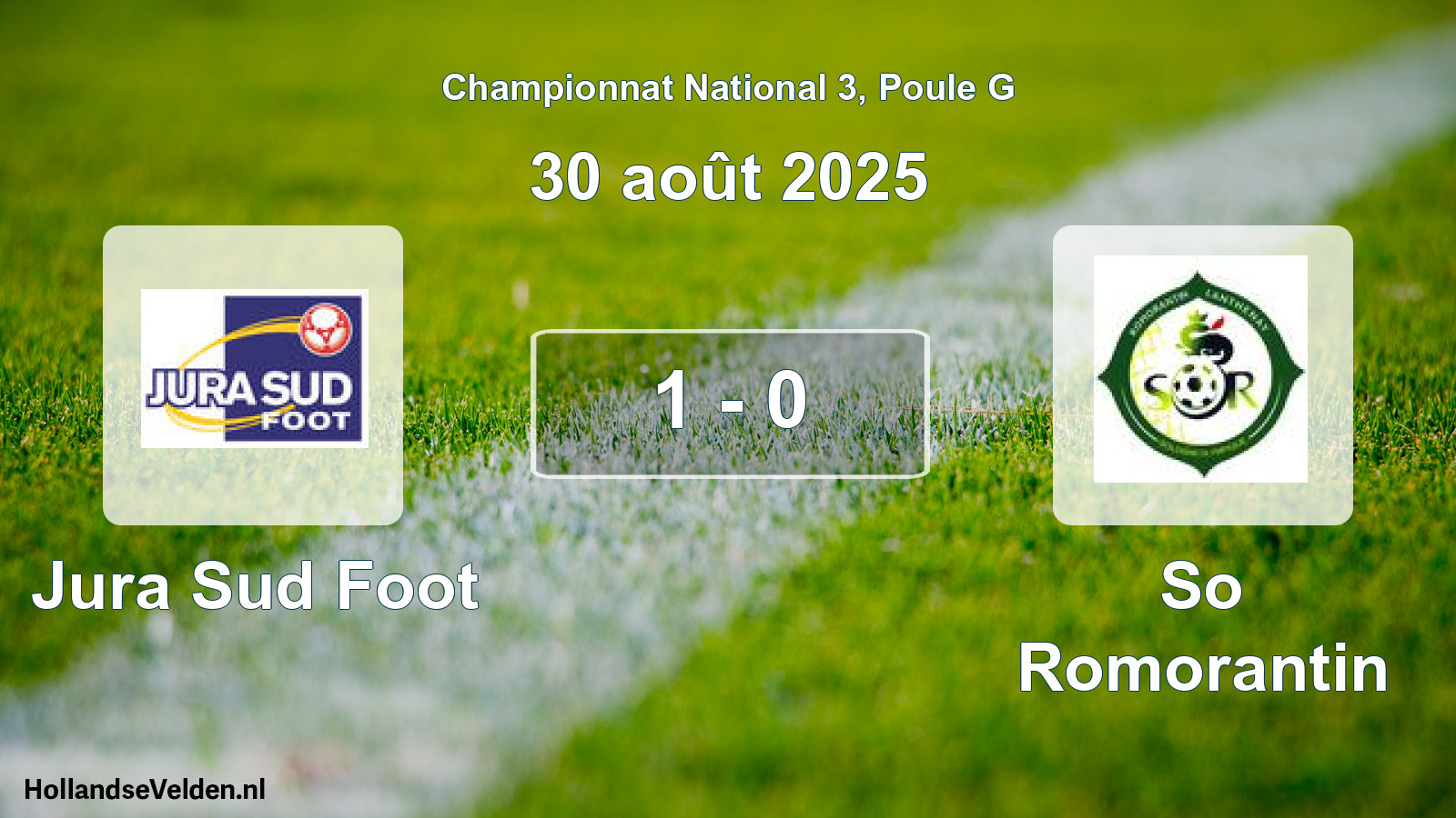 Gespeelde wedstrijd: Jura Sud Foot - So Romorantin 1 - 0 (30 août 2025)