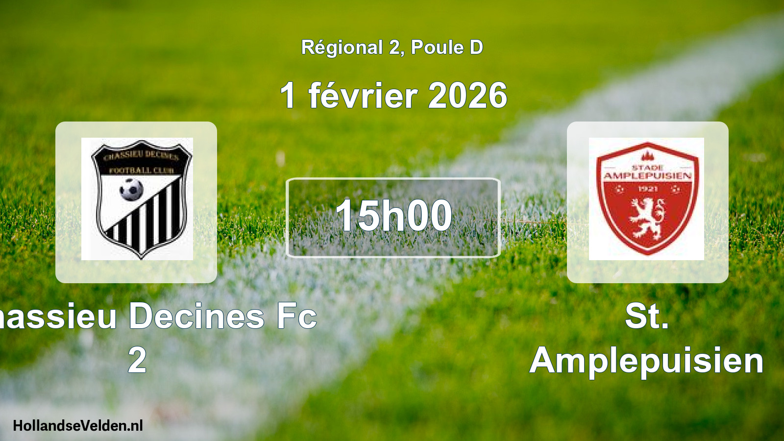Geplande wedstrijd: Chassieu Decines Fc 2 - St. Amplepuisien (1 février 2026)
