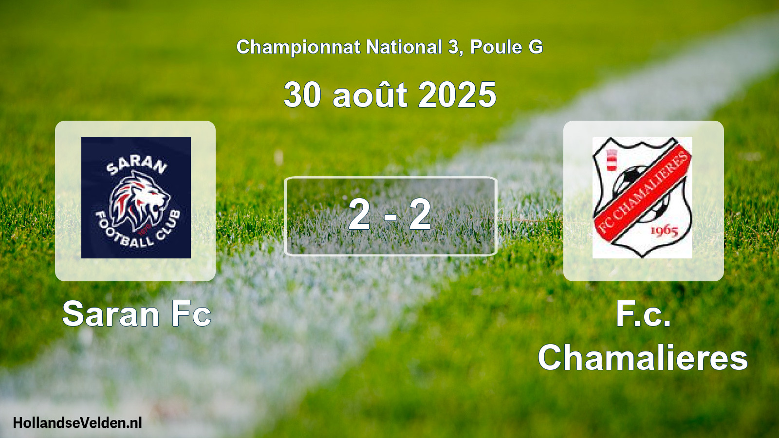 Gespeelde wedstrijd: Saran Fc - F.c. Chamalieres 2 - 2 (30 août 2025)