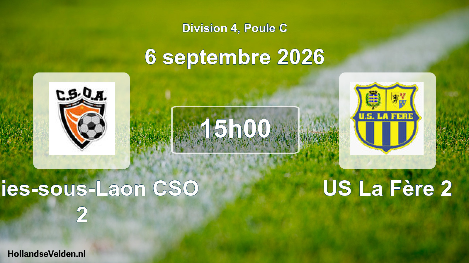 Scheduled Match: Athies-sous-Laon CSO 2 - US La Fère 2 (6 September 2026)