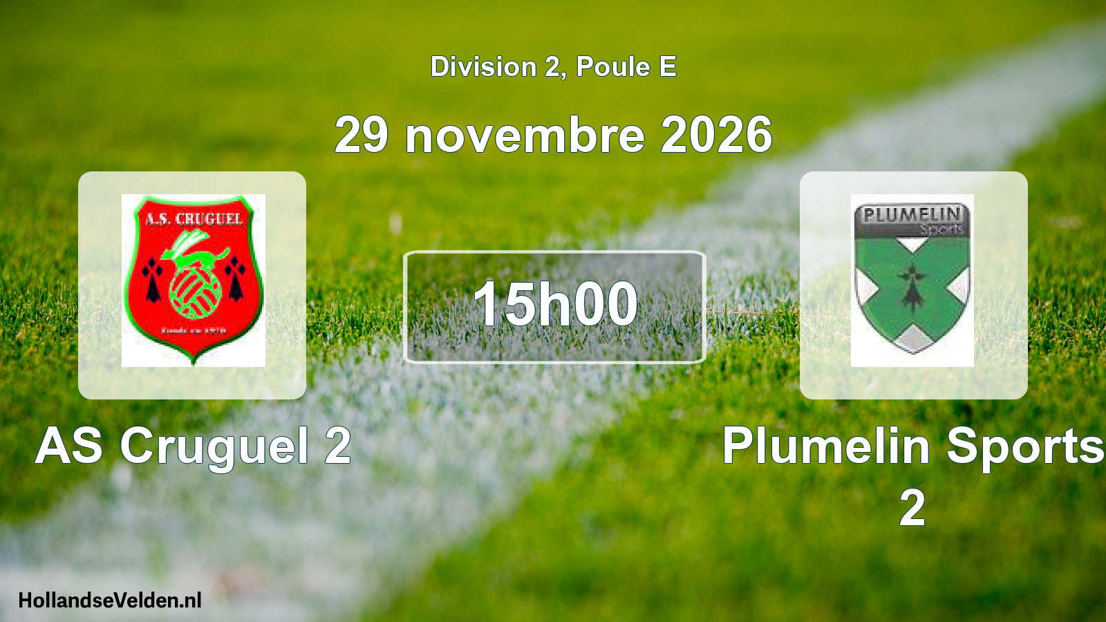 Scheduled Match: AS Cruguel 2 - Plumelin Sports 2 (29 November 2026)