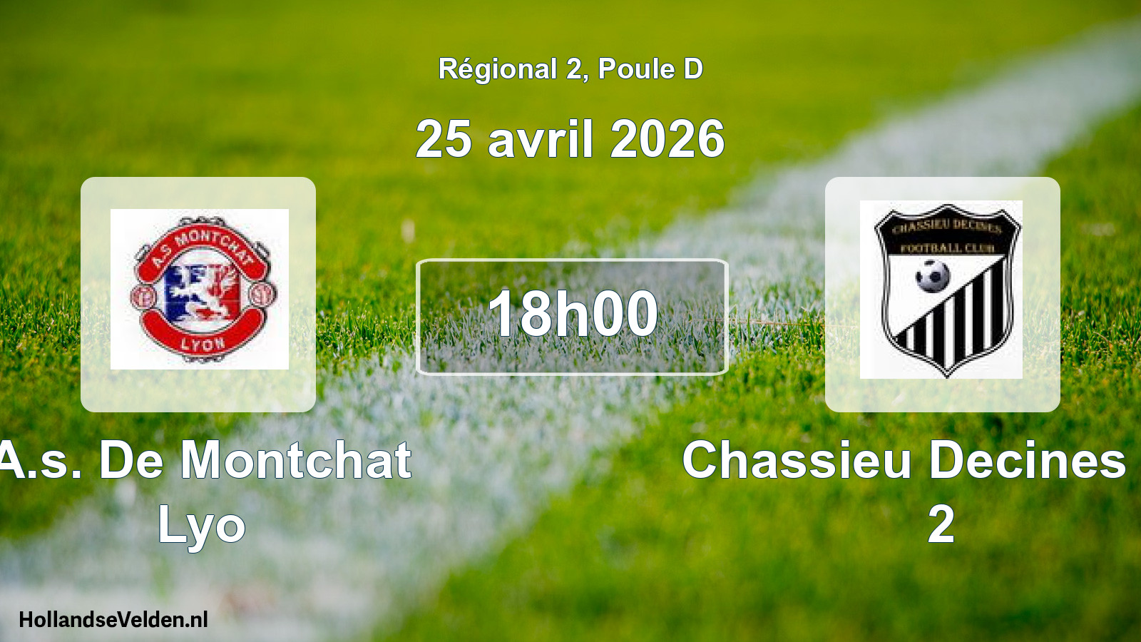 Geplande wedstrijd: A.s. De Montchat Lyo - Chassieu Decines Fc 2 (25 avril 2026)