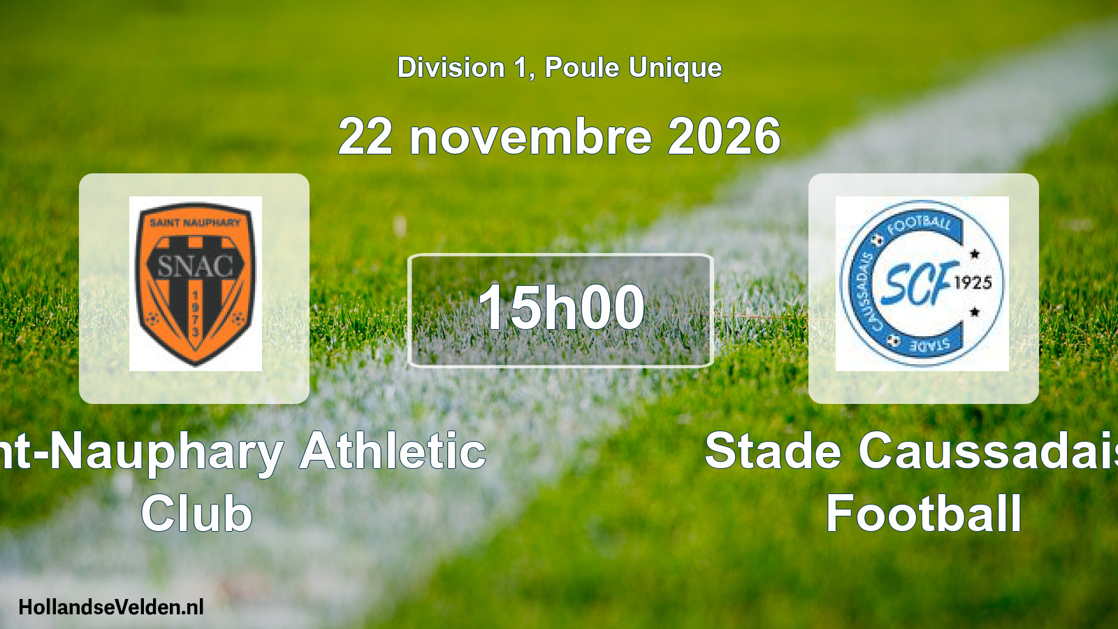 Match programmé: Saint-Nauphary Athletic Club - Stade Caussadais Football (22 novembre 2026)