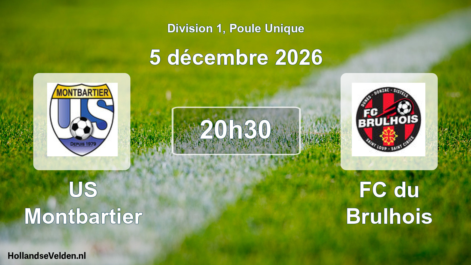 Match programmé: US Montbartier - FC du Brulhois (5 décembre 2026)