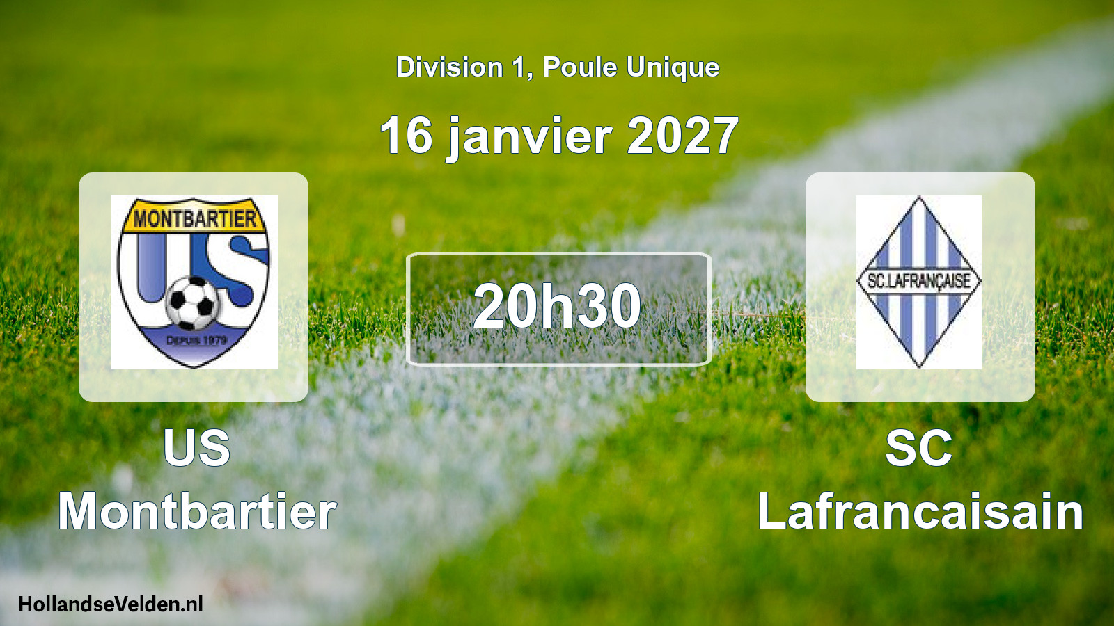 Match programmé: US Montbartier - SC Lafrancaisain (16 janvier 2027)