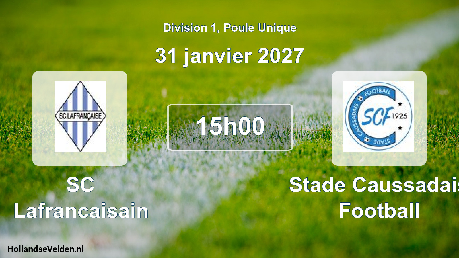 Match programmé: SC Lafrancaisain - Stade Caussadais Football (31 janvier 2027)