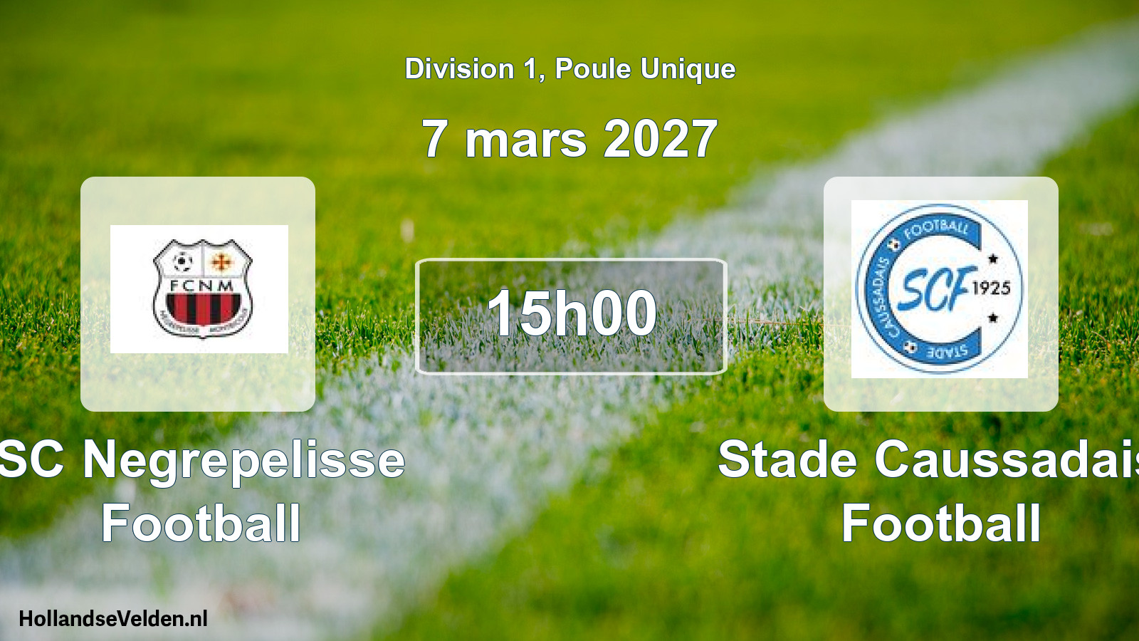 Match programmé: SC Negrepelisse Football - Stade Caussadais Football (7 mars 2027)