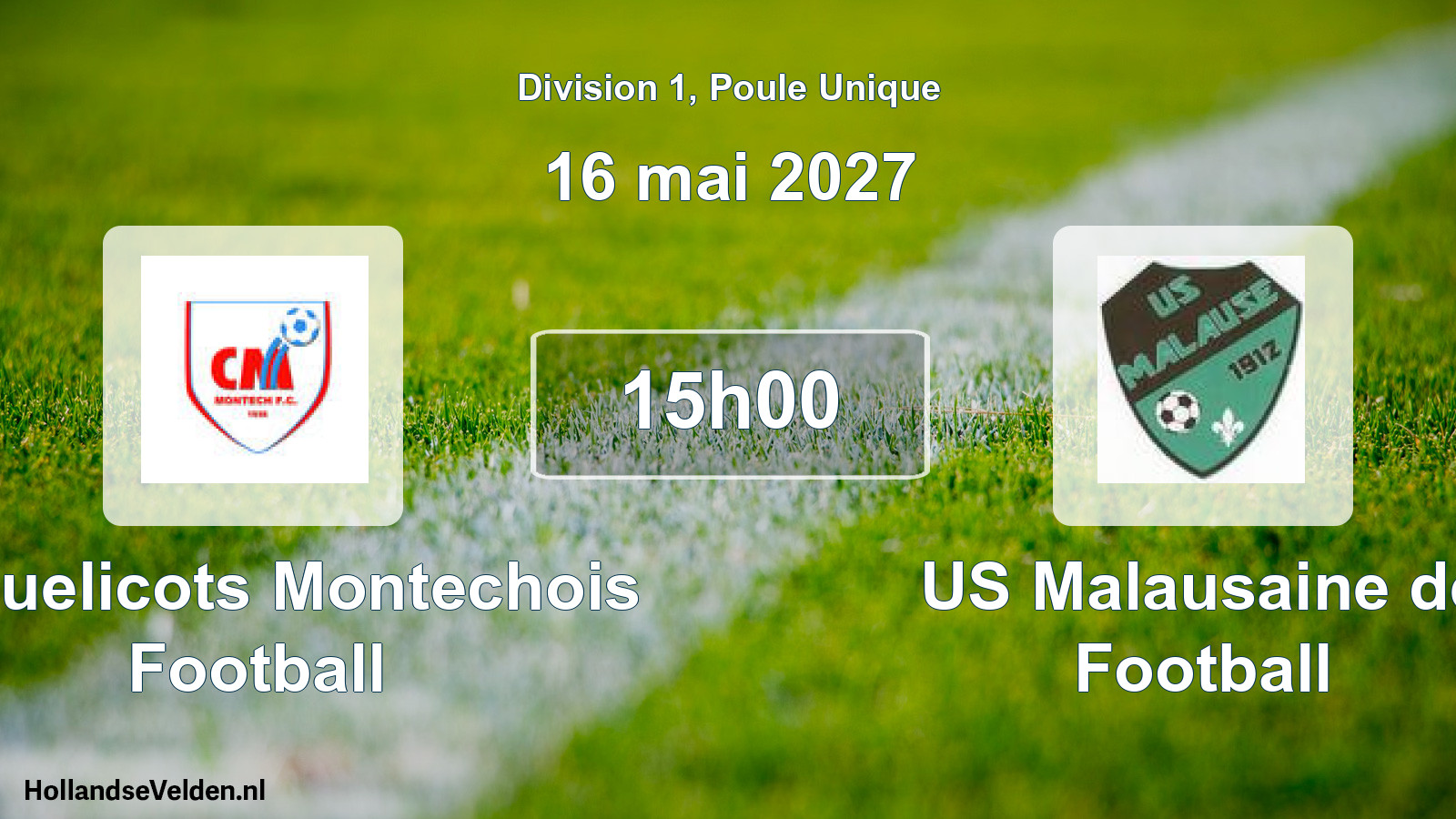 Match programmé: Coquelicots Montechois Football - US Malausaine de Football (16 mai 2027)