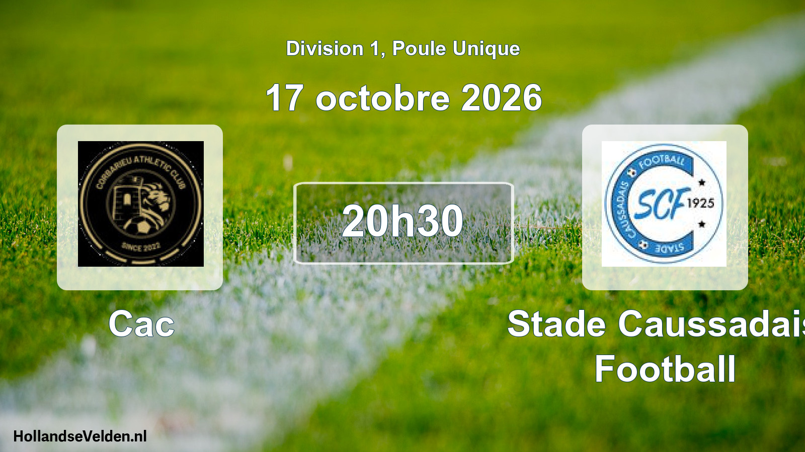 Match programmé: Cac - Stade Caussadais Football (17 octobre 2026)