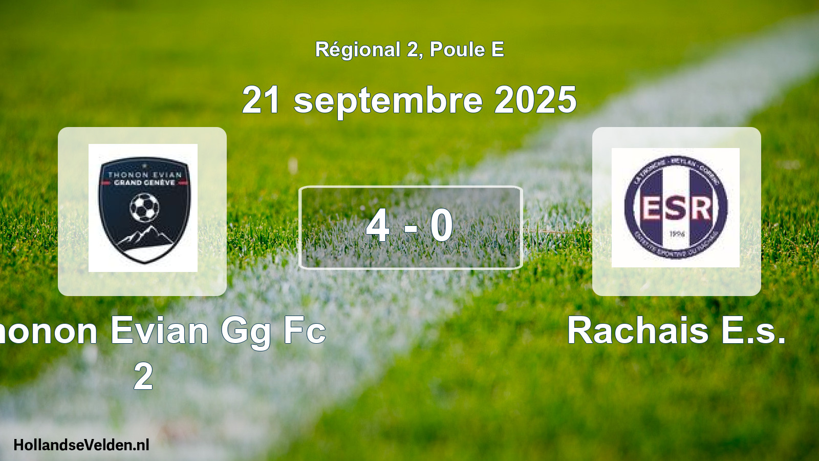 Gespeelde wedstrijd: Thonon Evian Gg Fc 2 - Rachais E.s. 4 - 0 (21 septembre 2025)