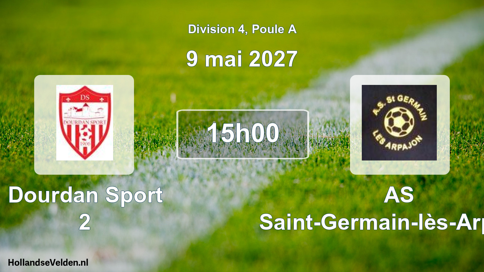 Match programmé: Dourdan Sport 2 - AS Saint-Germain-lès-Arpajon (9 mai 2027)
