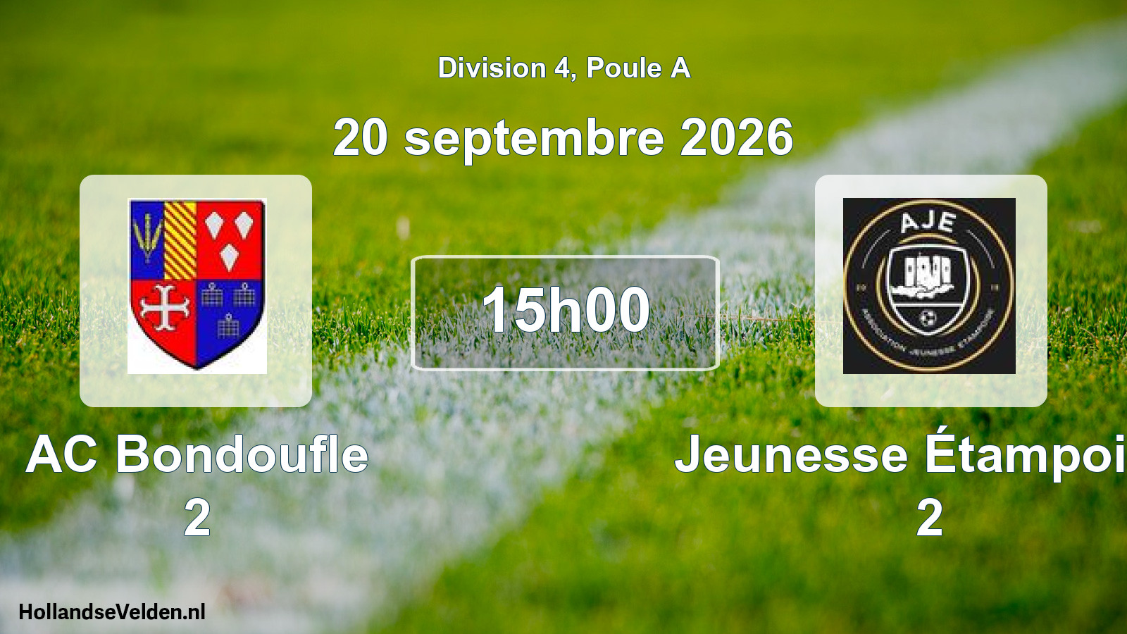Scheduled Match: AC Bondoufle 2 - Jeunesse Étampoise 2 (20 September 2026)