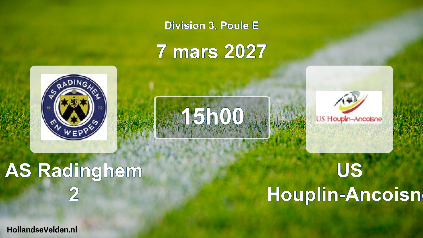 Match programmé: AS Radinghem 2 - US Houplin-Ancoisne (7 mars 2027)