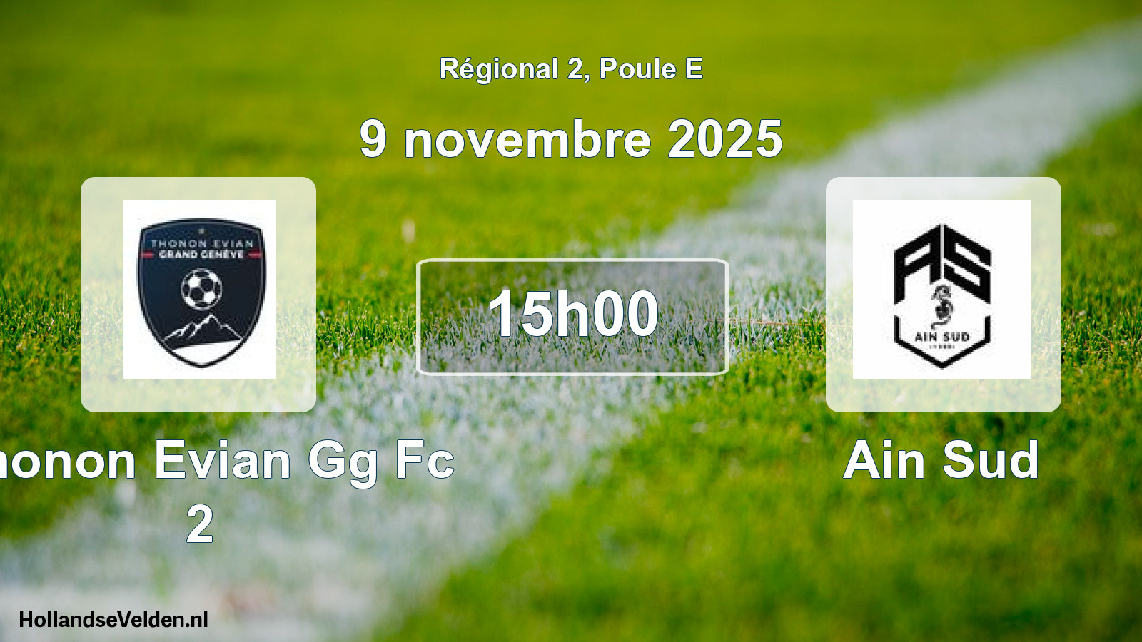 Scheduled Match: Thonon Evian Gg Fc 2 - Ain Sud (9 November 2025)