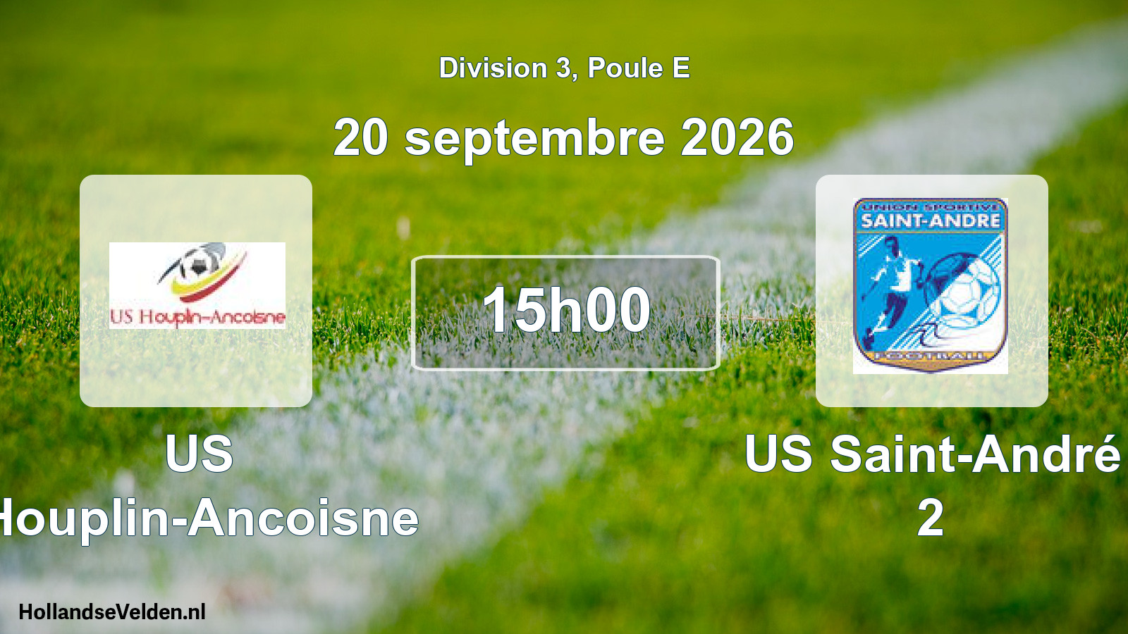 Match programmé: US Houplin-Ancoisne - US Saint-André 2 (20 septembre 2026)