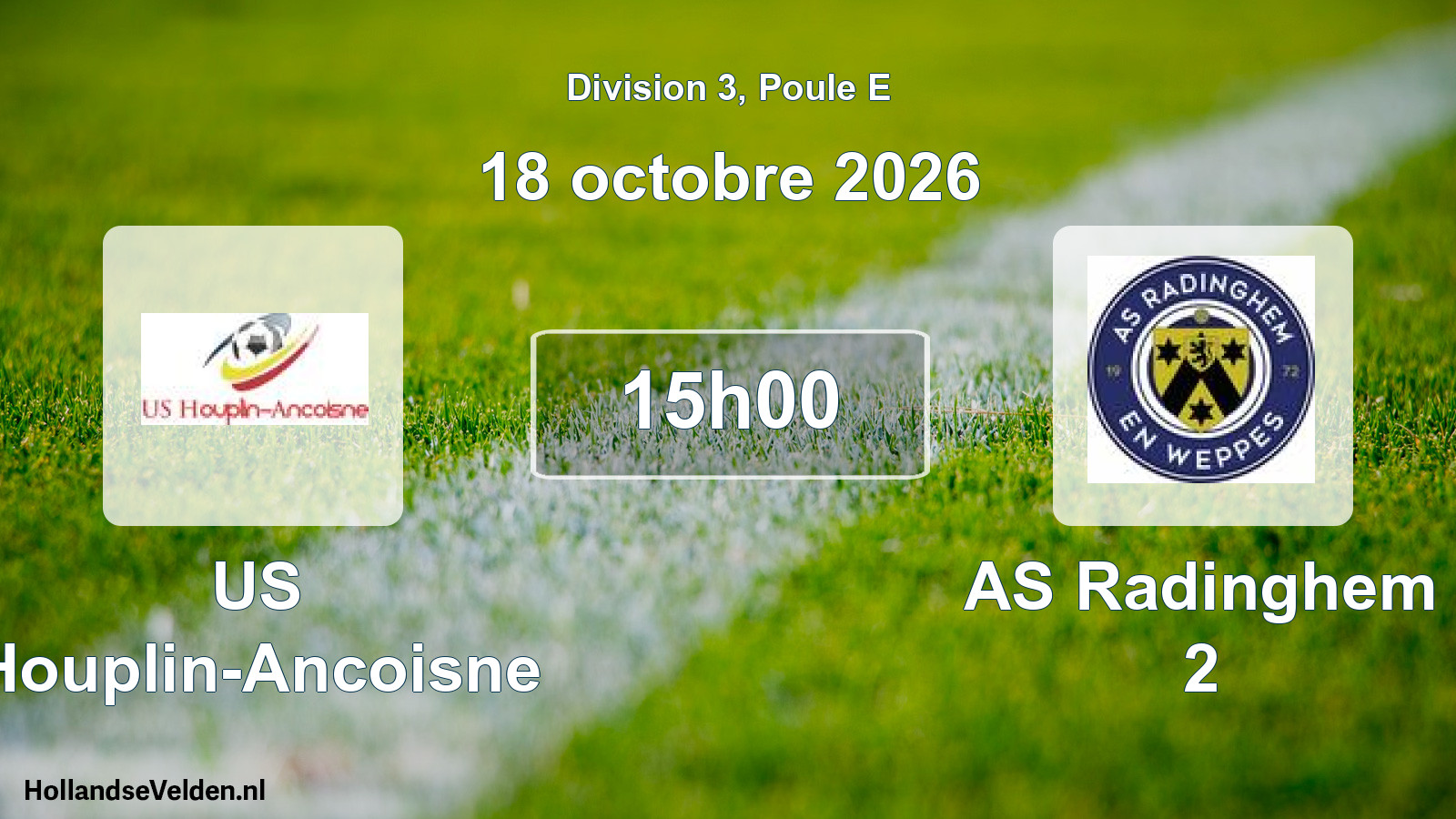 Match programmé: US Houplin-Ancoisne - AS Radinghem 2 (18 octobre 2026)