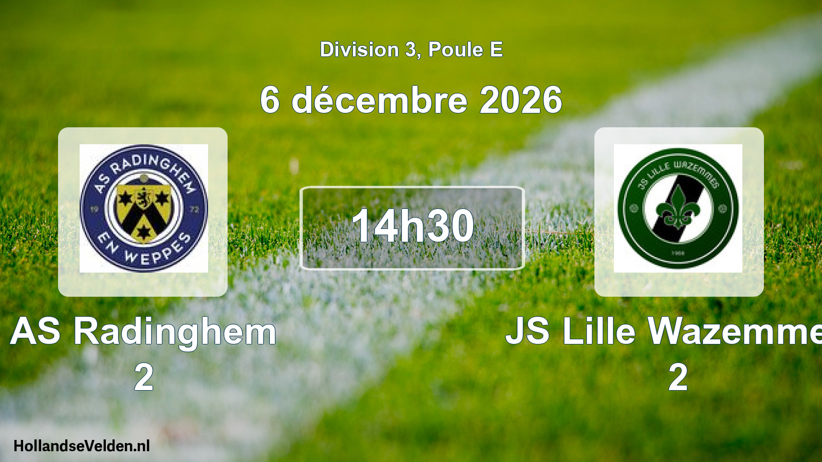 Match programmé: AS Radinghem 2 - JS Lille Wazemmes 2 (6 décembre 2026)