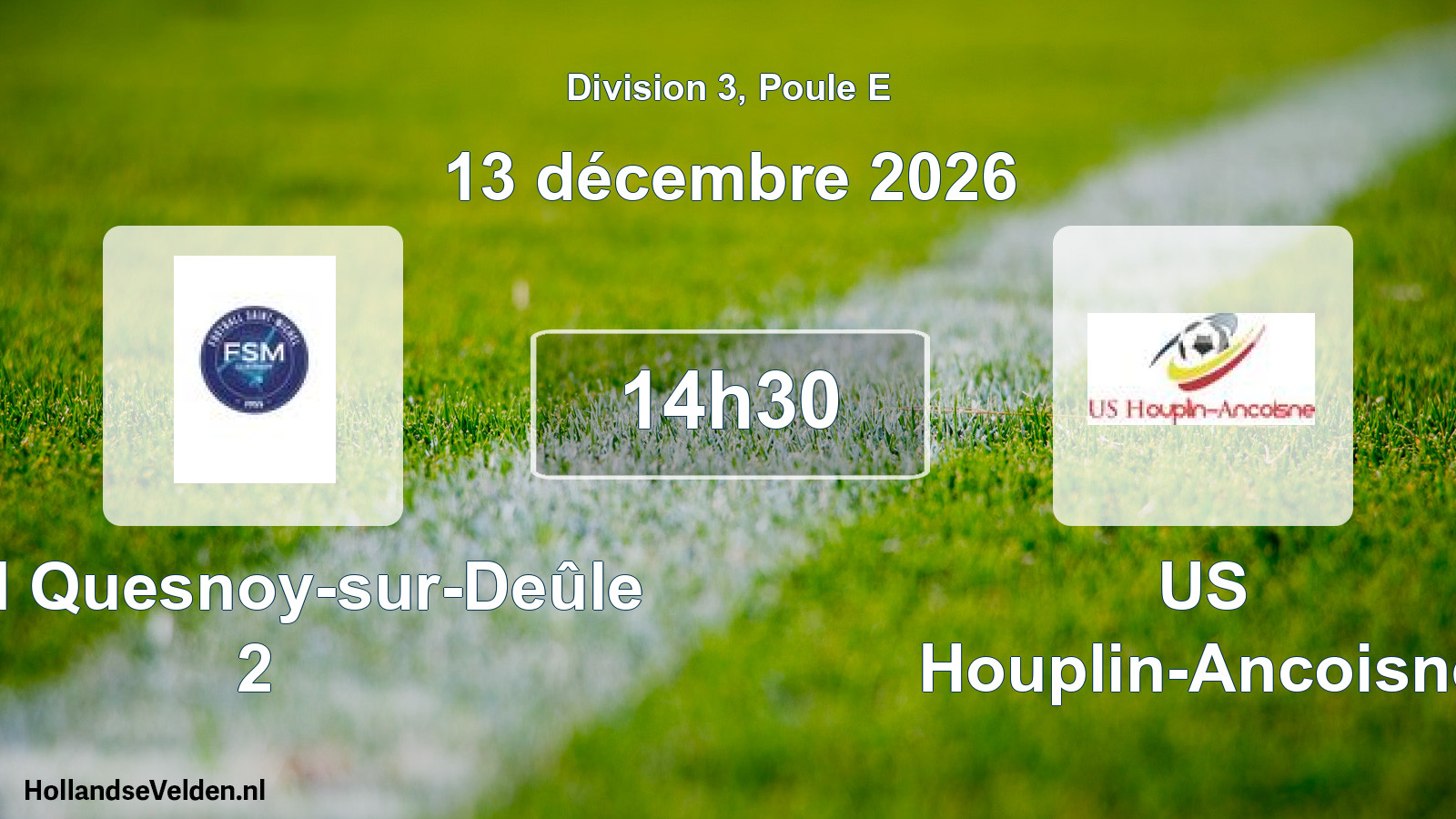 Match programmé: FSM Quesnoy-sur-Deûle 2 - US Houplin-Ancoisne (13 décembre 2026)
