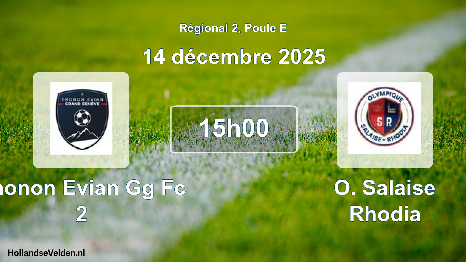 Scheduled Match: Thonon Evian Gg Fc 2 - O. Salaise Rhodia (14 December 2025)