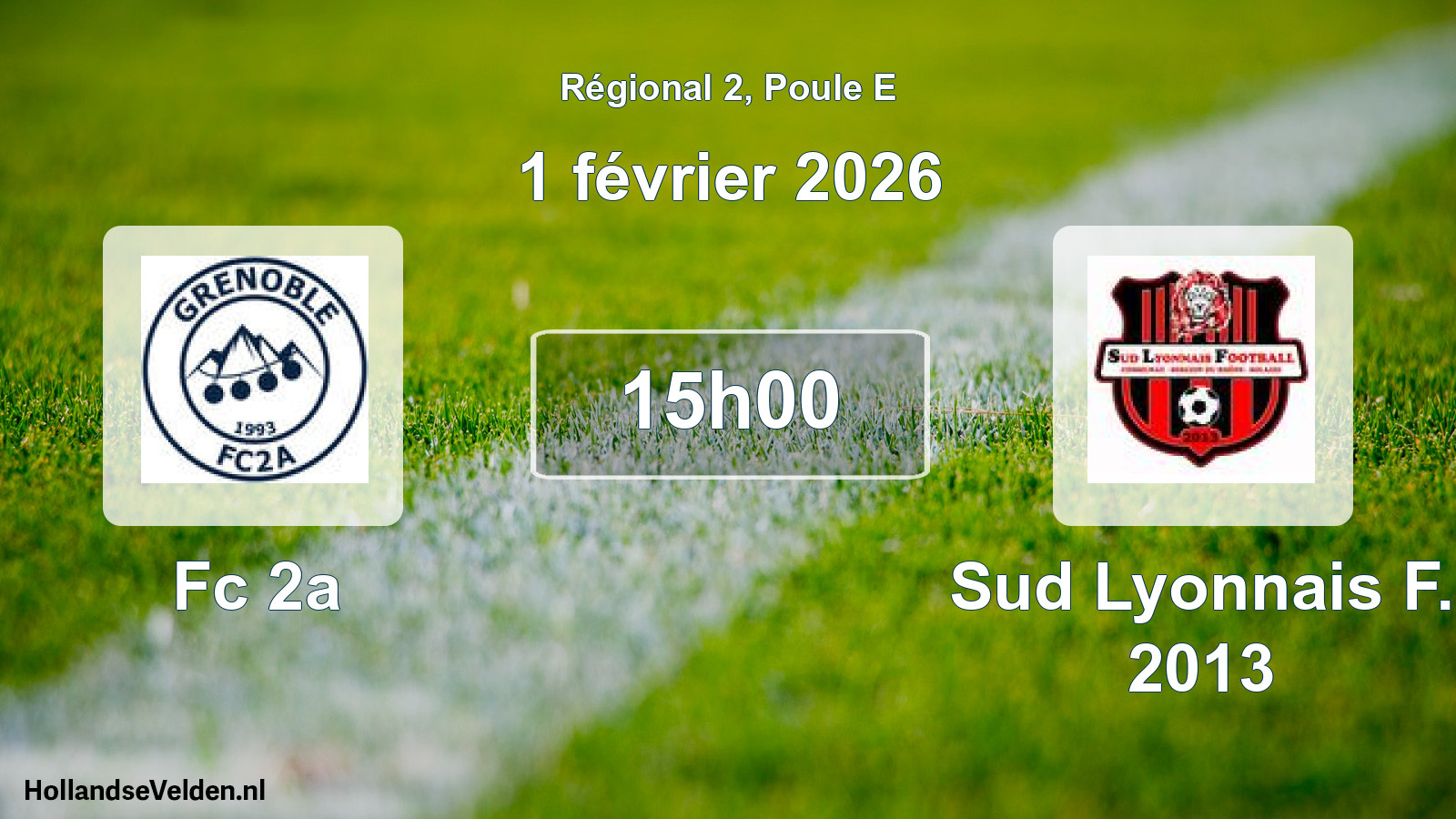 Geplande wedstrijd: Fc 2a - Sud Lyonnais F. 2013 (1 février 2026)