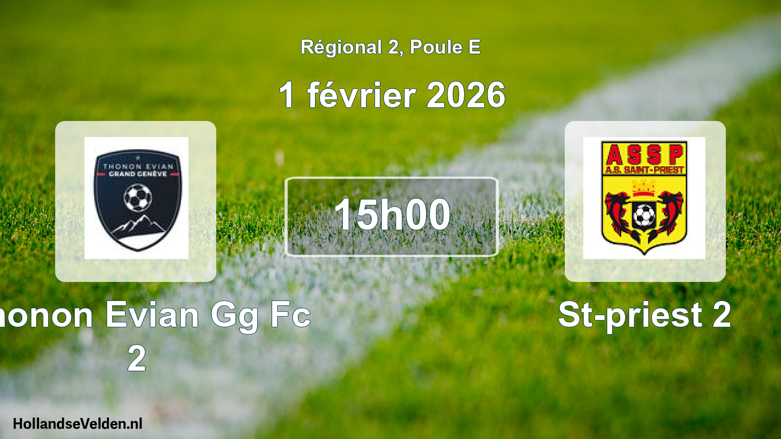 Scheduled Match: Thonon Evian Gg Fc 2 - St-priest 2 (1 February 2026)