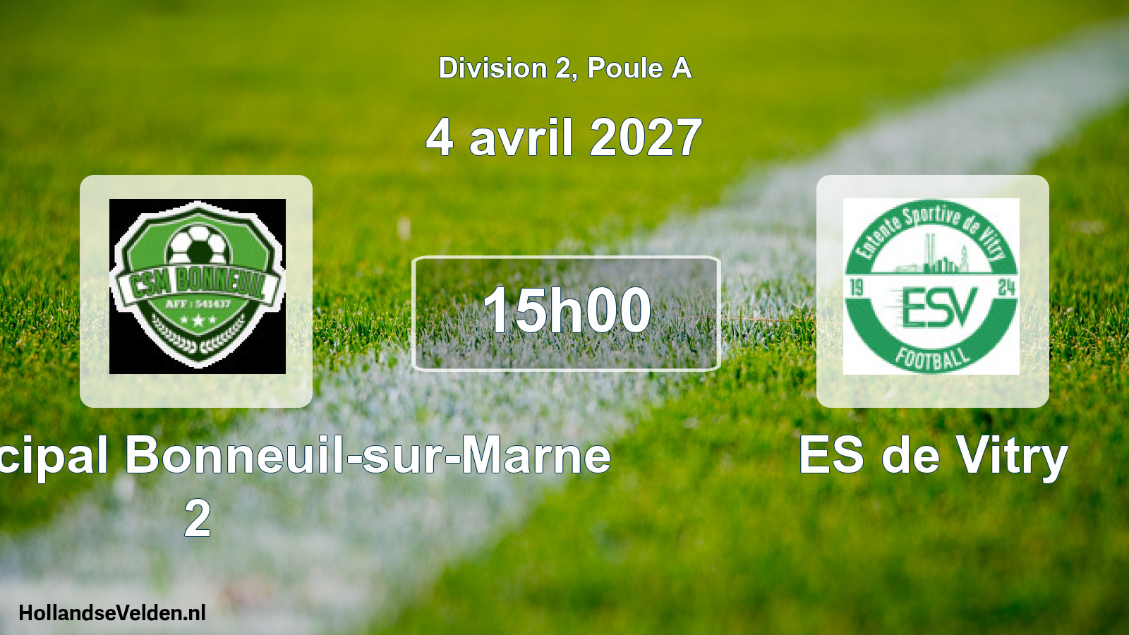 Scheduled Match: CS Municipal Bonneuil-sur-Marne 2 - ES de Vitry (4 April 2027)
