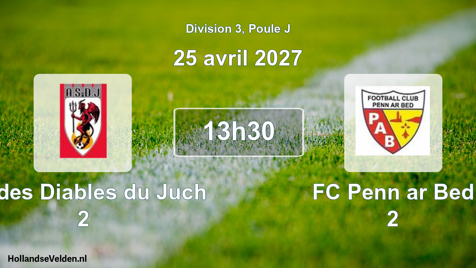 Geplande wedstrijd: AS des Diables du Juch 2 - FC Penn ar Bed 2 (25 april 2027)