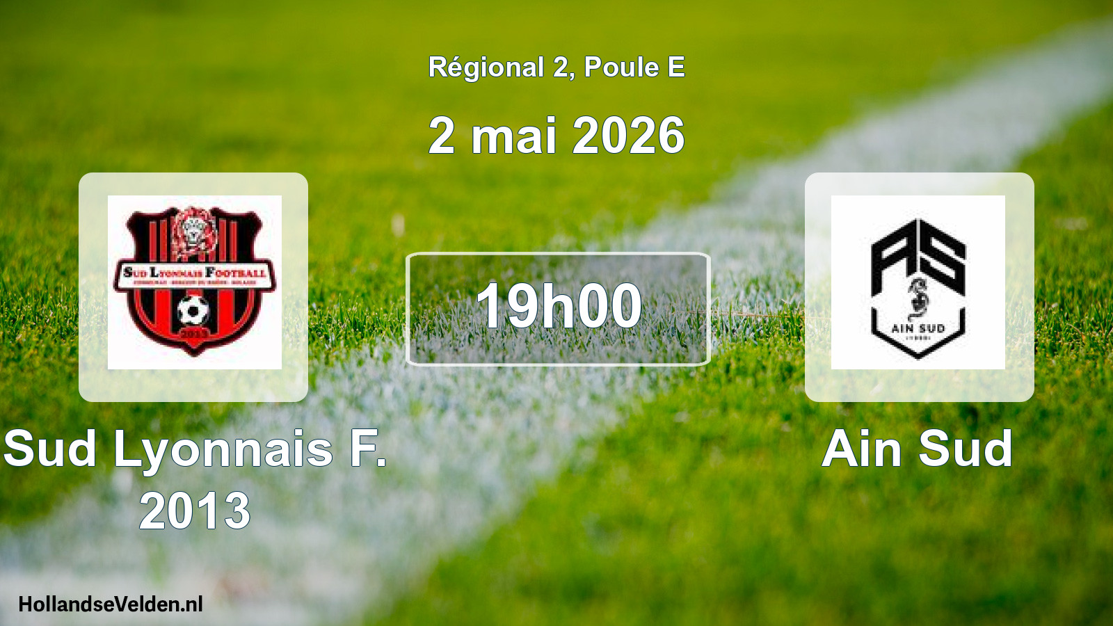 Geplande wedstrijd: Sud Lyonnais F. 2013 - Ain Sud (2 mai 2026)