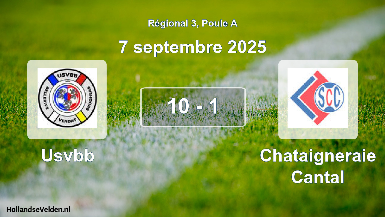 Gespeelde wedstrijd: Usvbb - Chataigneraie Cantal 10 - 1 (7 septembre 2025)