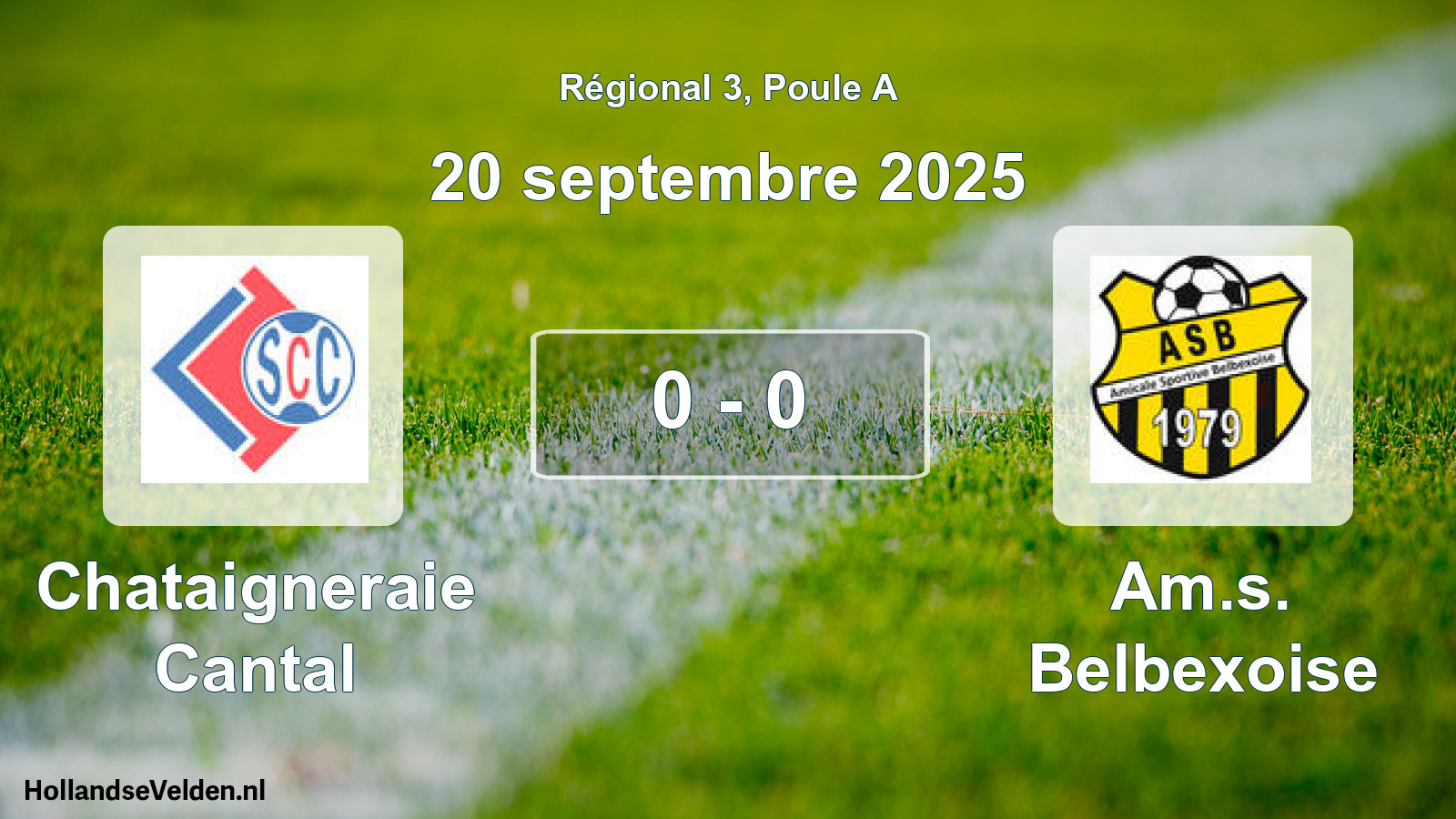 Gespeelde wedstrijd: Chataigneraie Cantal - Am.s. Belbexoise 0 - 0 (20 septembre 2025)