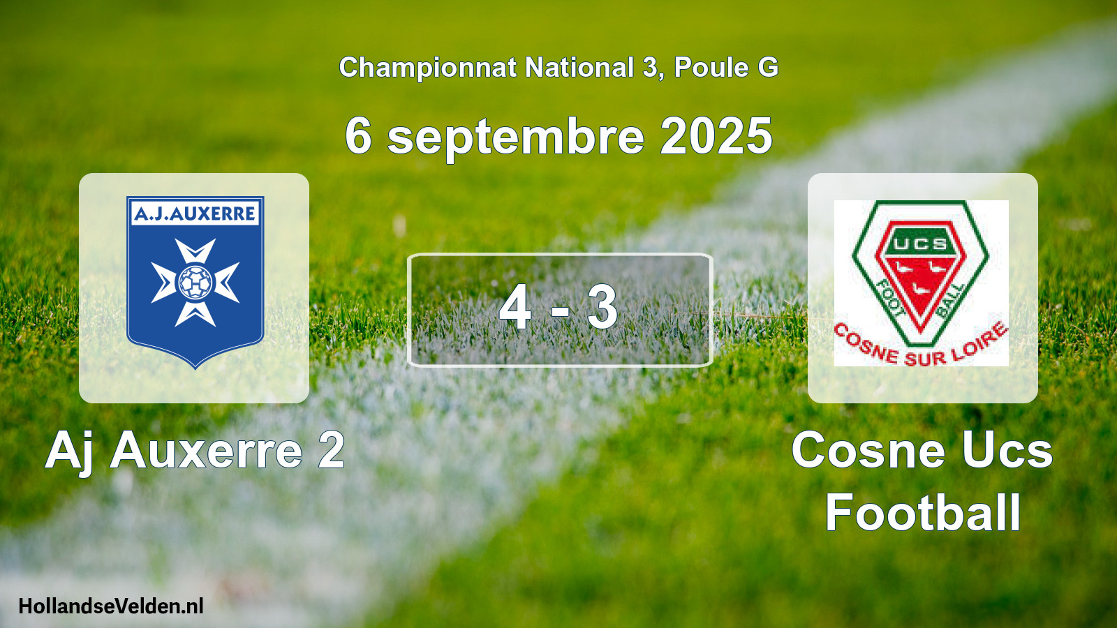 Gespeelde wedstrijd: Aj Auxerre 2 - Cosne Ucs Football 4 - 3 (6 september 2025)