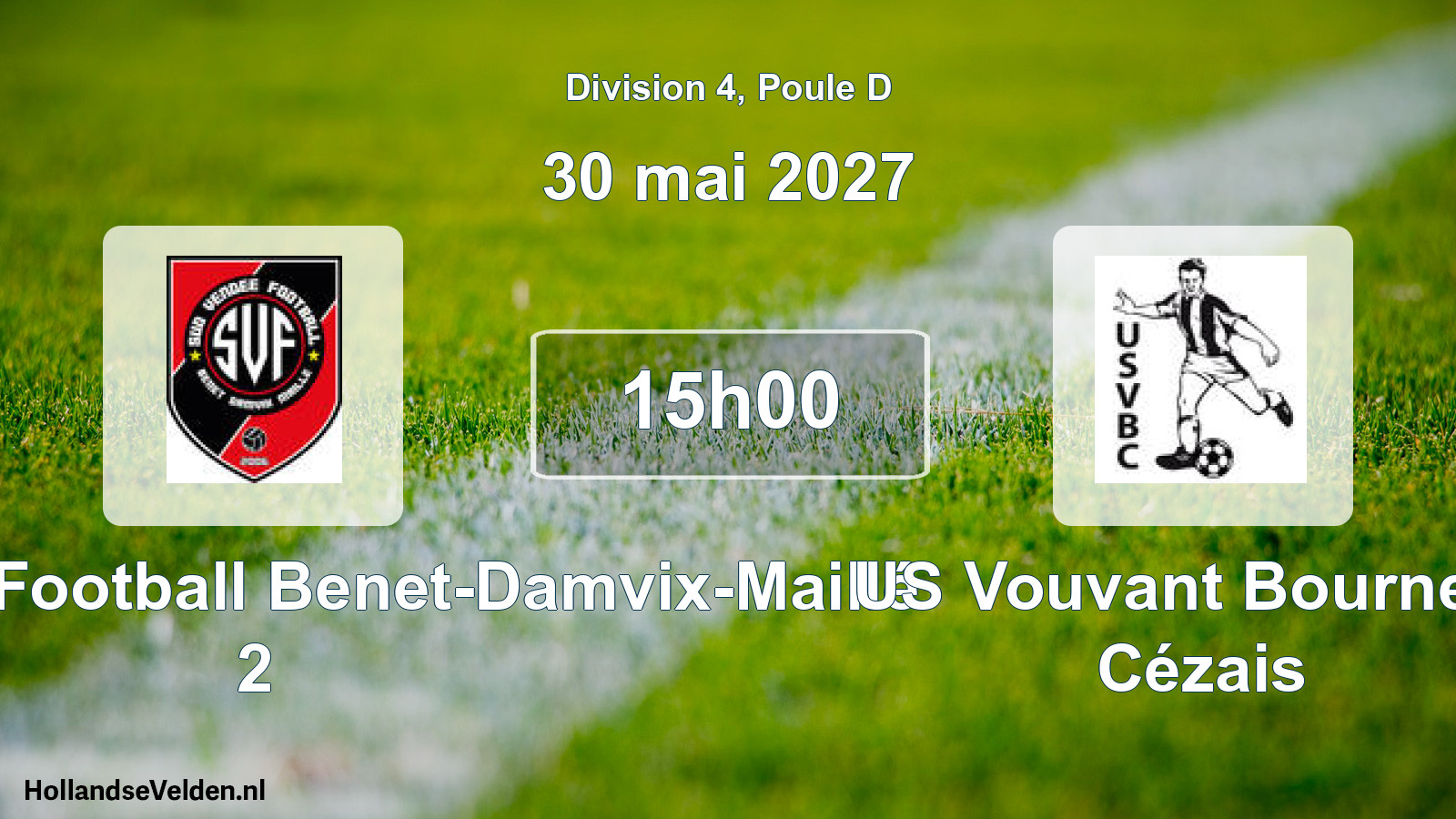 Scheduled Match: Sud Vendée Football Benet-Damvix-Maillé 2 - US Vouvant Bourneau Cézais (30 May 2027)